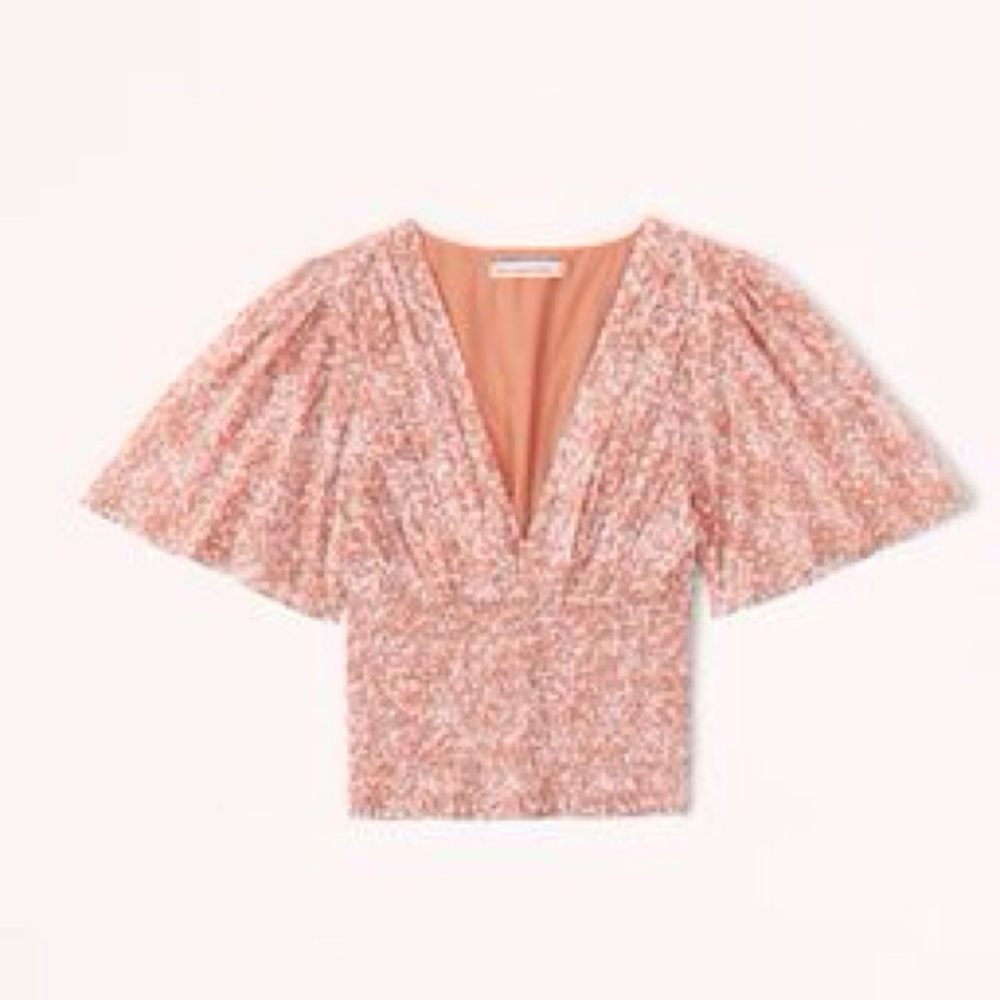 Abercrombie and Fitch Floral Pink Women's Top